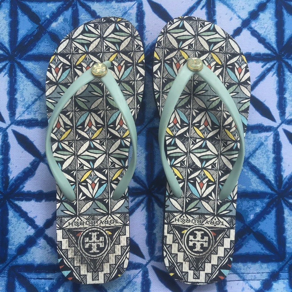 Tory Burch Printed Rubber Flip Flops